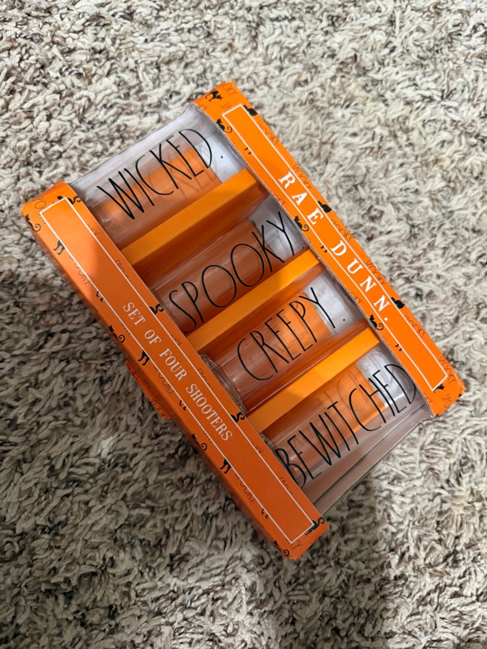 Rae Dunn Halloween Shooter Set - Orange & Black NIB